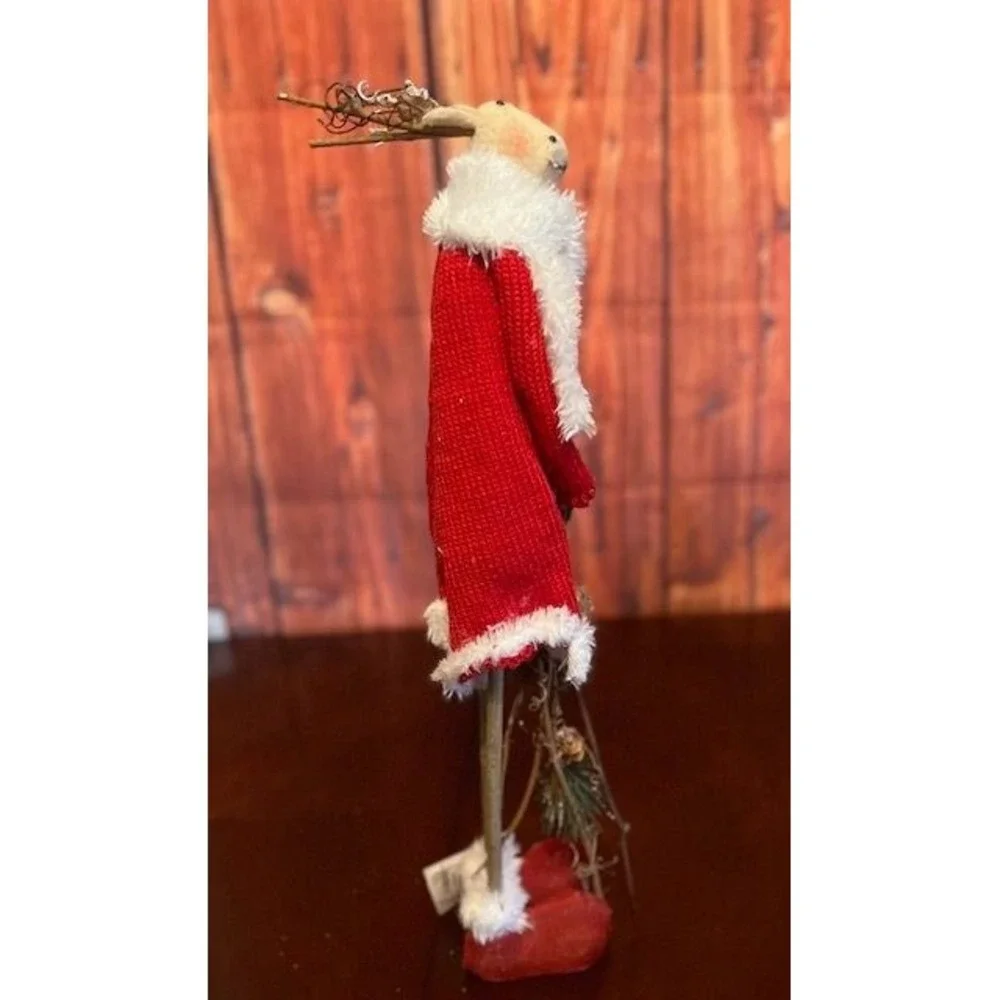 Christmas Whimsical Reindeer Set couple  Figurines  Red Scarf &‎ Pants holiday